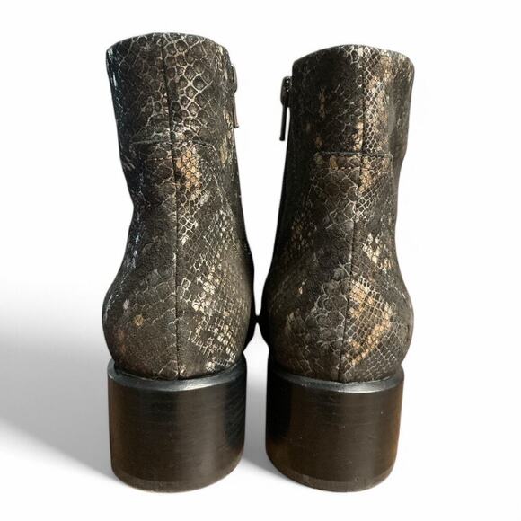 Vionic ‘Kamryn’ Snake Skin Print Suede Ankle Boots-Size 6.5 - Picture 3 of 6